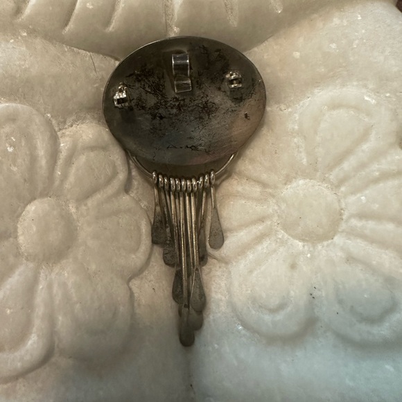 Malachite silver statement pendant - Picture 2 of 6